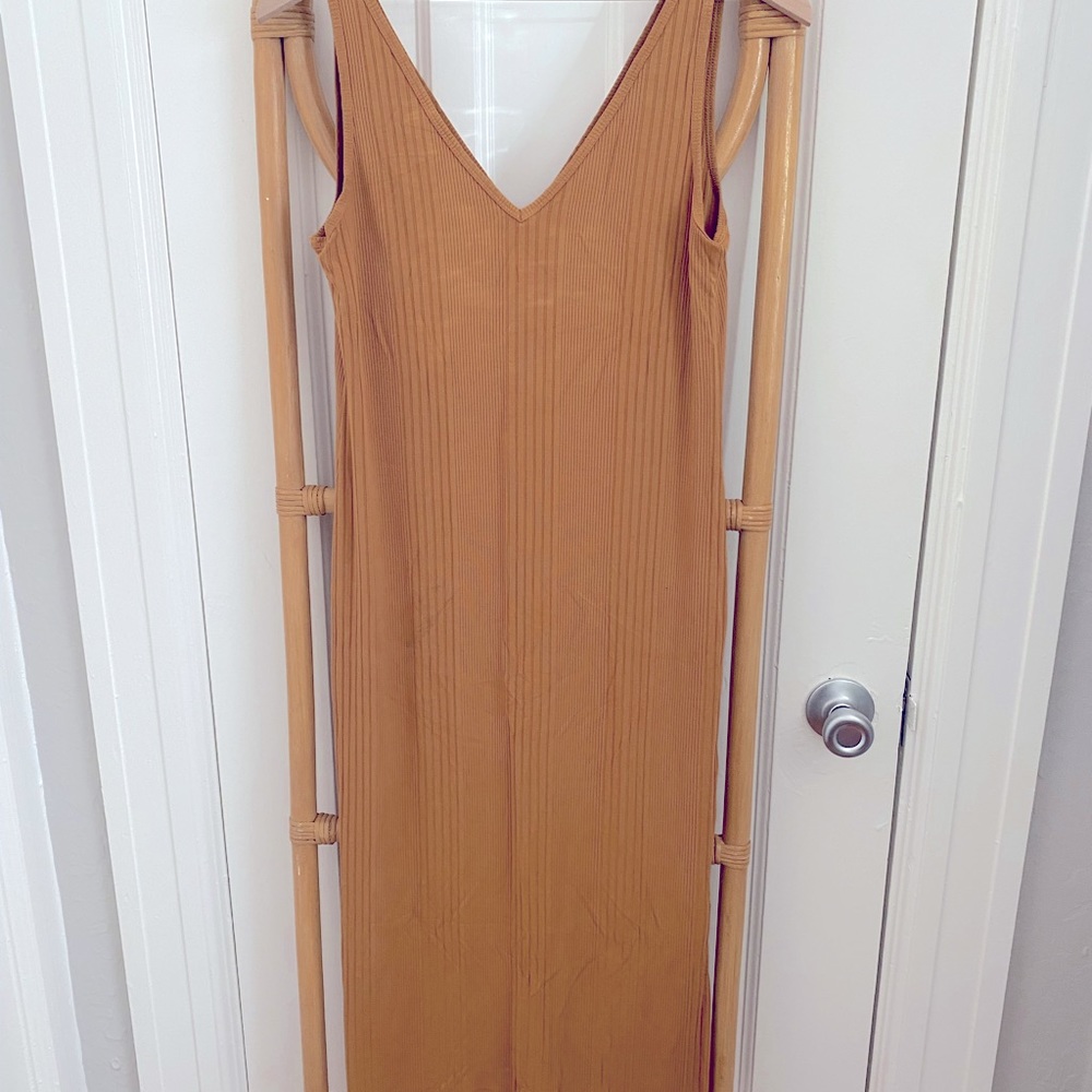 Banana Republic, S, midi dress in mustard yellow